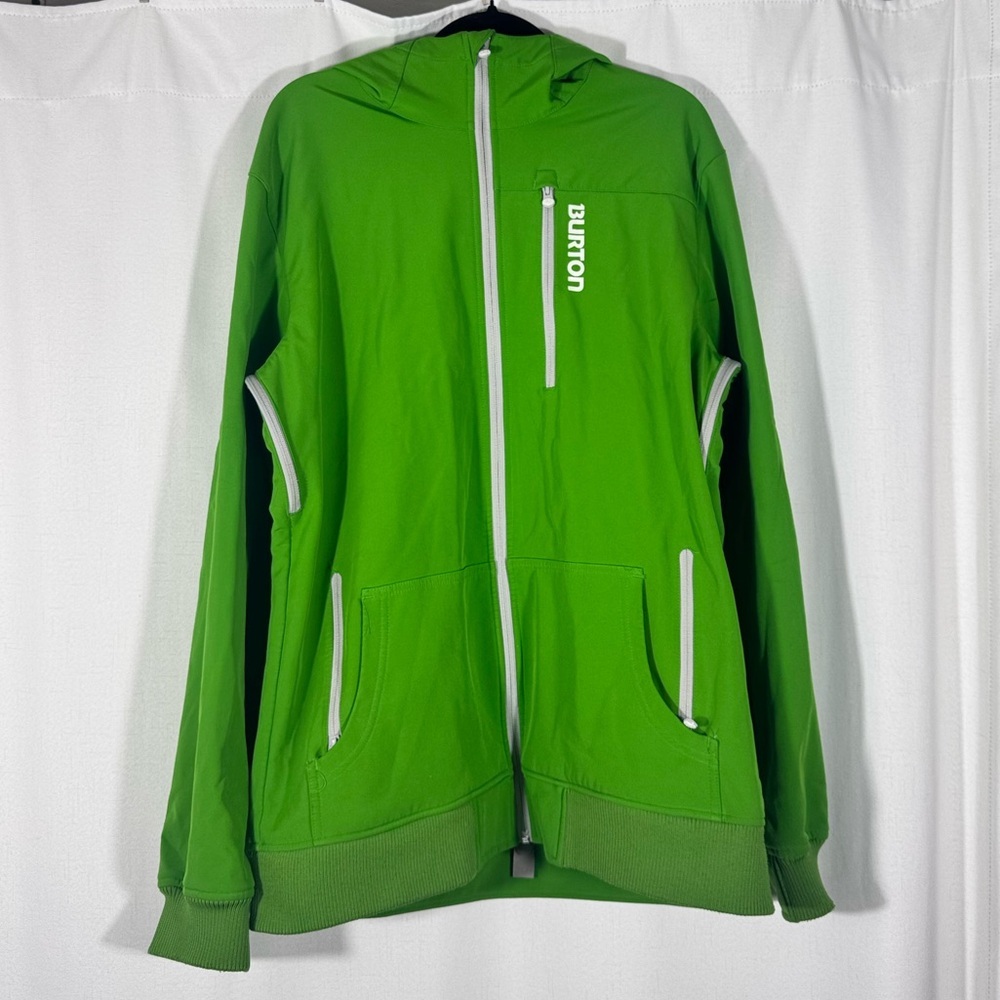 Burton Green Fleece-Lined Softshell Hooded Jacket